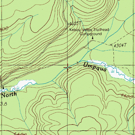 Topographic Map of Bradley Creek, OR