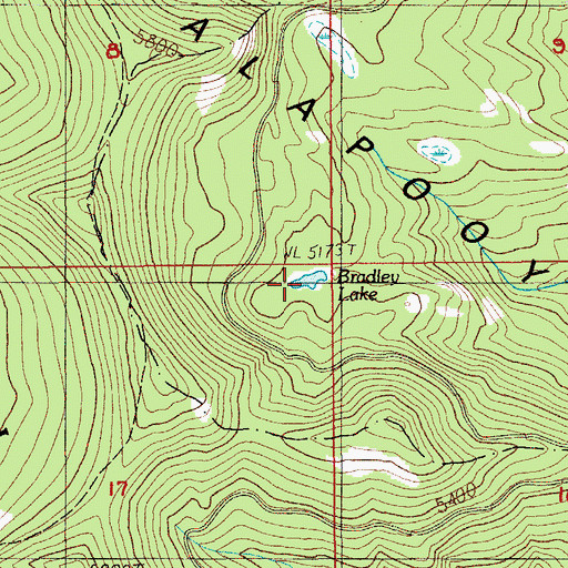 Topographic Map of Bradley Lake, OR