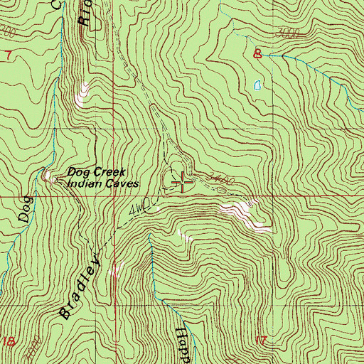 Topographic Map of Bradley Ridge, OR