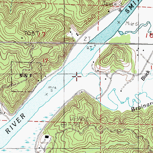 Topographic Map of Brainard Creek, OR
