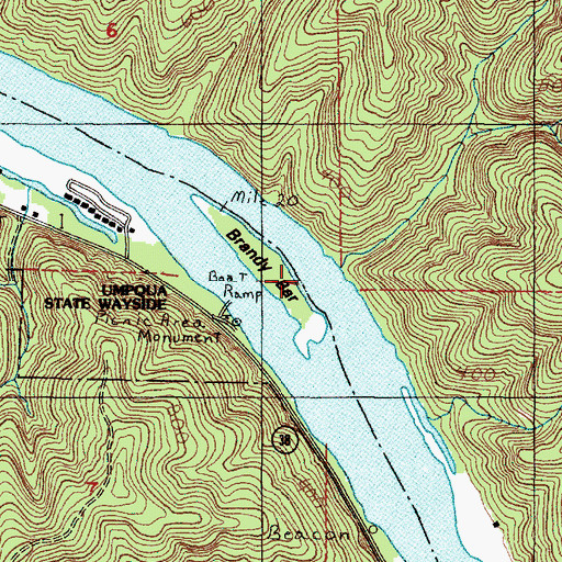 Topographic Map of Brandy Bar, OR