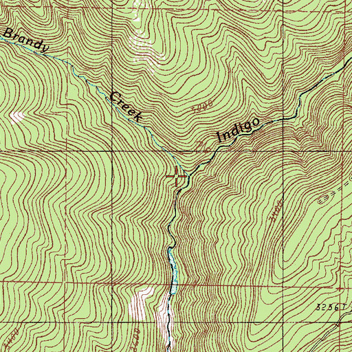 Topographic Map of Brandy Creek, OR