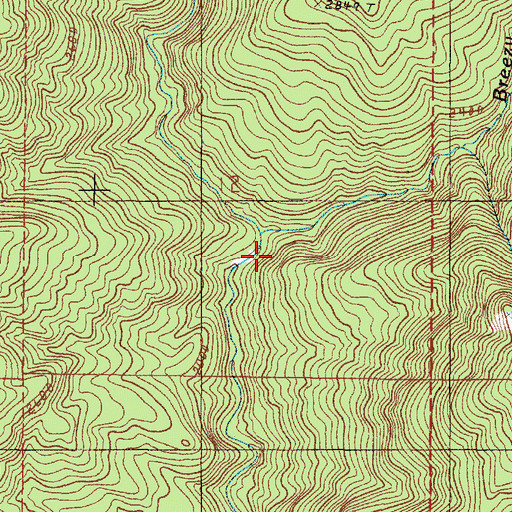 Topographic Map of Breezy Creek, OR