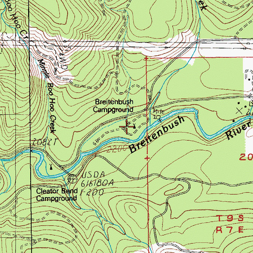 Topographic Map of Breitenbush Recreation Site, OR