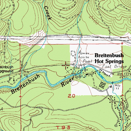 Topographic Map of Breitenbush Hot Springs, OR