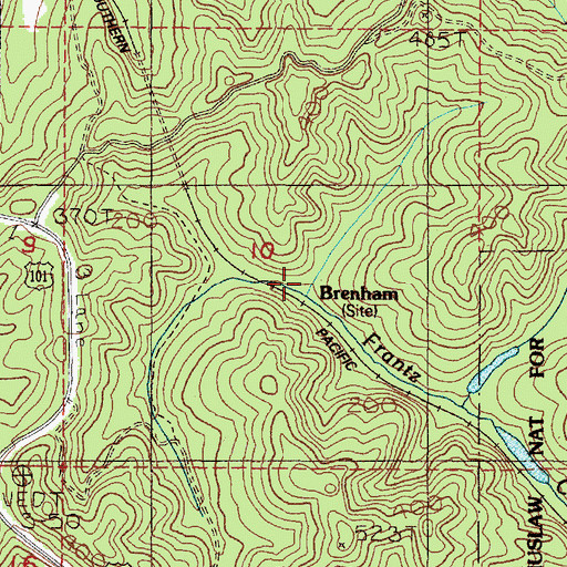 Topographic Map of Brenham (historical), OR
