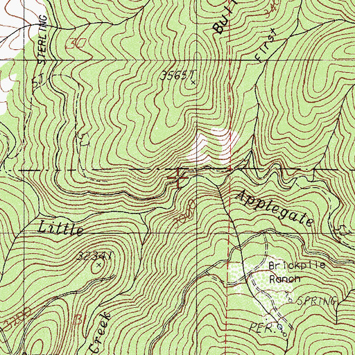 Topographic Map of Brickpile Ranch, OR