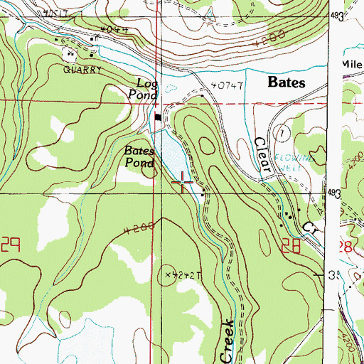 Topographic Map of Bridge Creek, OR