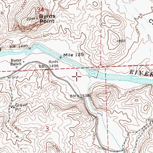 Topographic Map of Bridge Creek, OR