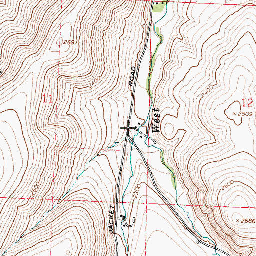 Topographic Map of Bridge Creek, OR