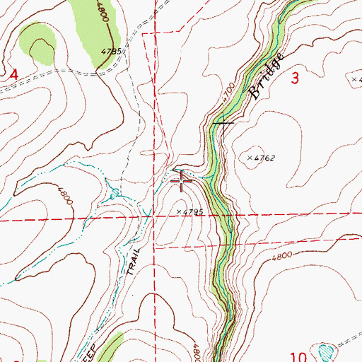 Topographic Map of Bridge Creek Draw, OR