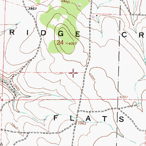 Topographic Map of Bridge Creek Flats, OR