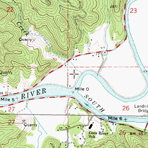 Topographic Map of Bridges Creek, OR