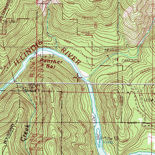 Topographic Map of Briggs Creek, OR