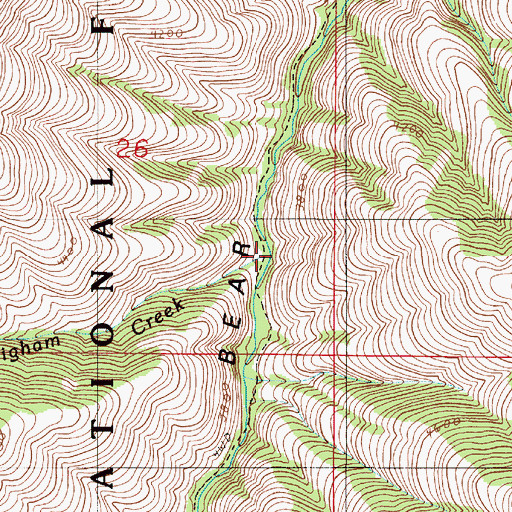 Topographic Map of Brigham Creek, OR