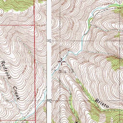 Topographic Map of Bristo Creek, OR