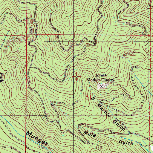 Topographic Map of Bristol Quarry, OR