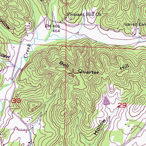 Topographic Map of Bell Quarter Hill, AL