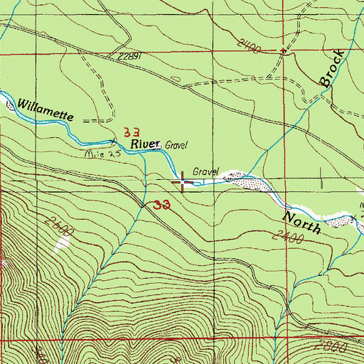 Topographic Map of Brock Creek, OR