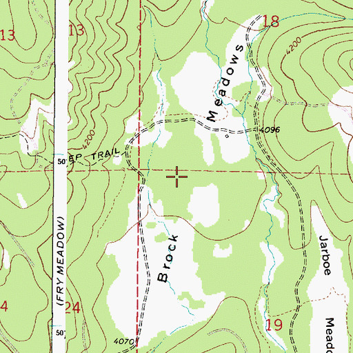 Topographic Map of Brock Meadows, OR