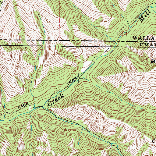 Topographic Map of Broken Creek, OR