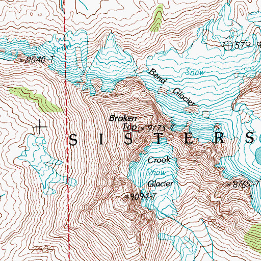 Topographic Map of Broken Top, OR