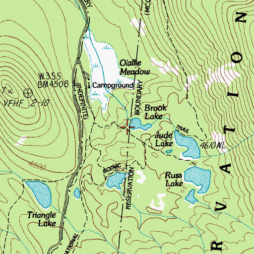 Topographic Map of Brook Lake, OR