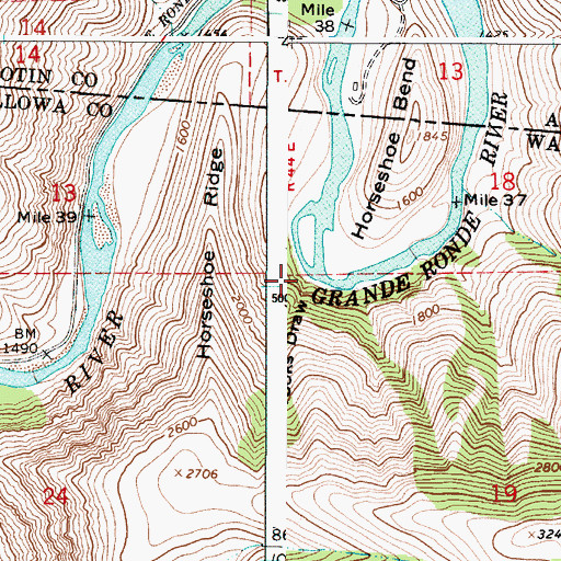 Topographic Map of Brooks Draw, OR
