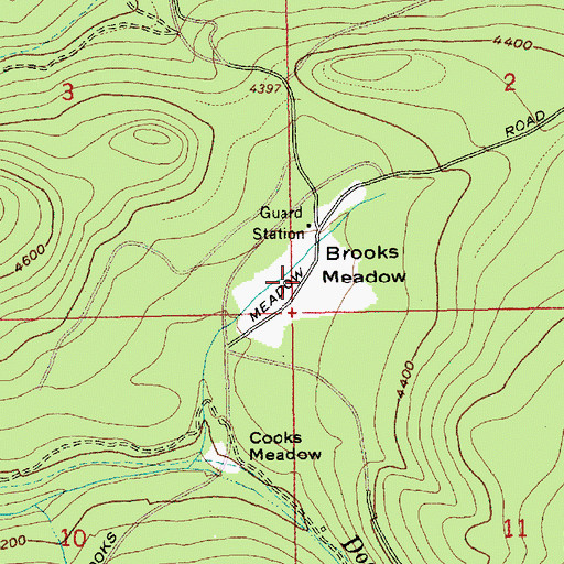 Topographic Map of Brooks Meadow, OR