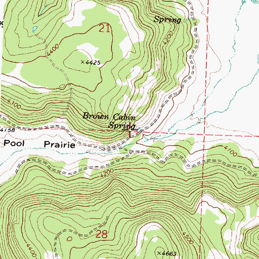 Topographic Map of Brown Cabin Spring, OR