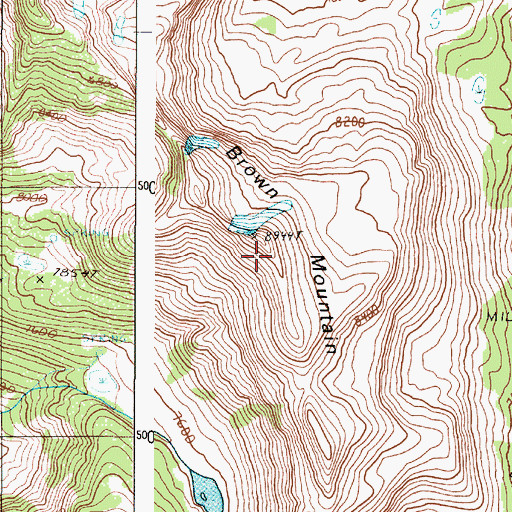 Topographic Map of Brown Mountain, OR