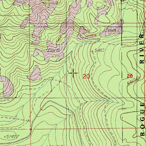 Topographic Map of Brown Mountain Trail, OR