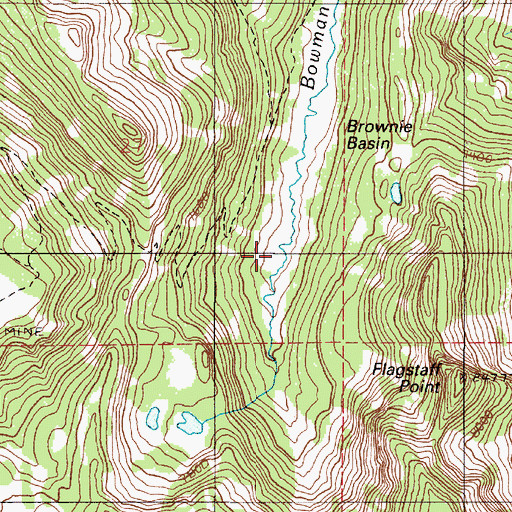 Topographic Map of Brownie Basin, OR