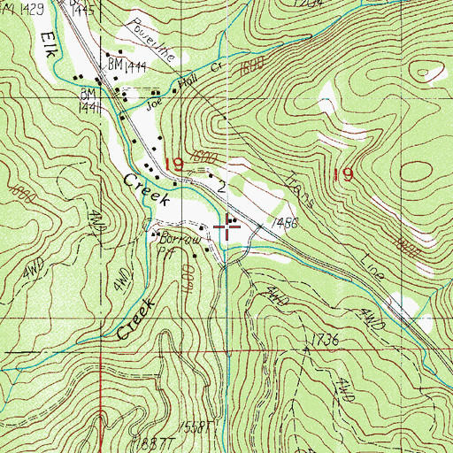 Topographic Map of Brownie Creek, OR