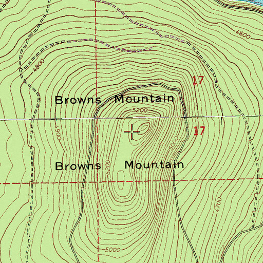 Topographic Map of Browns Mountain, OR