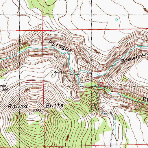 Topographic Map of Brownsworth Creek, OR