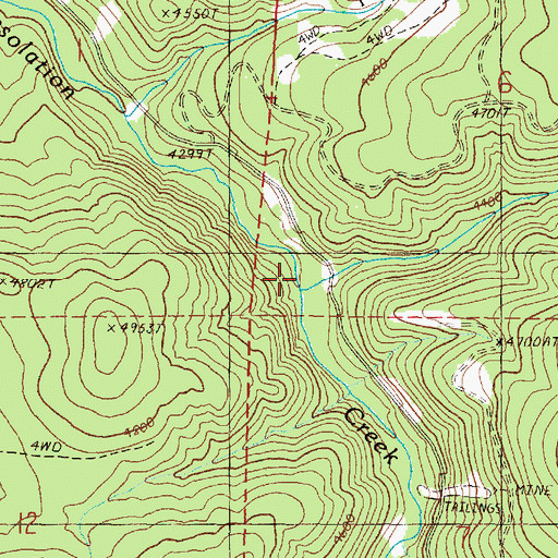 Topographic Map of Bruin Creek, OR