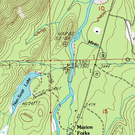 Topographic Map of Bruno Creek, OR