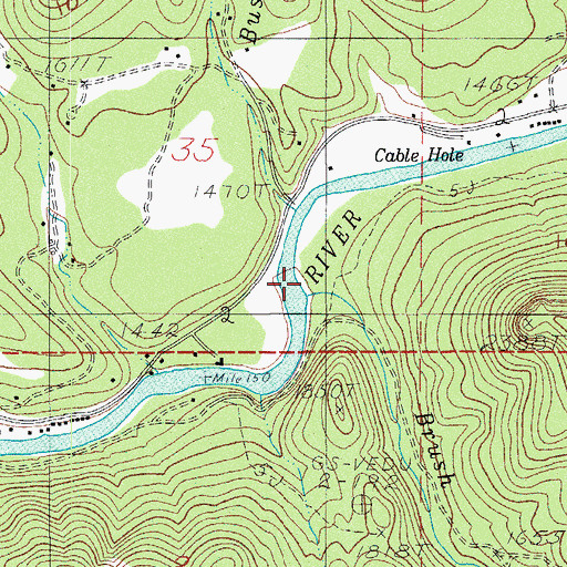 Topographic Map of Brush Creek, OR