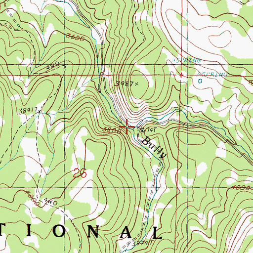 Topographic Map of Brush Creek, OR