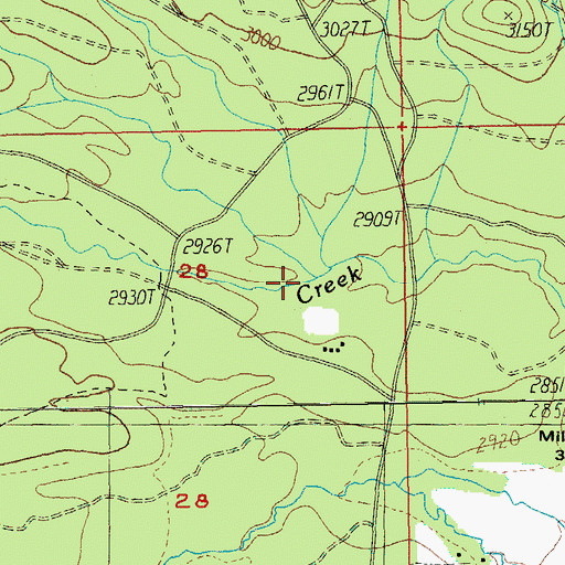 Topographic Map of Brush Creek, OR