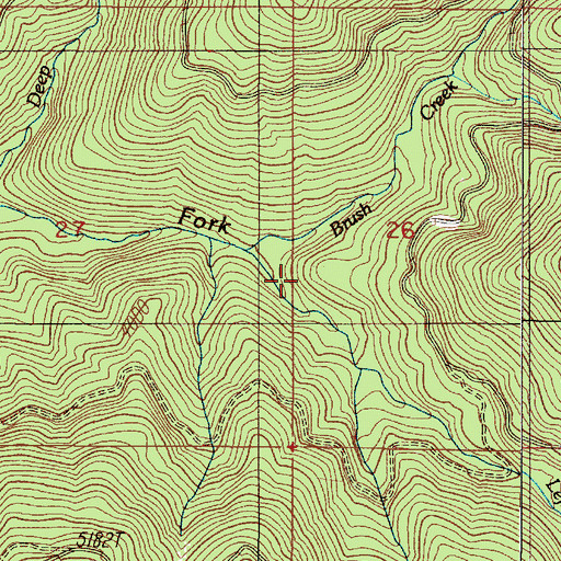 Topographic Map of Brush Creek Camp, OR