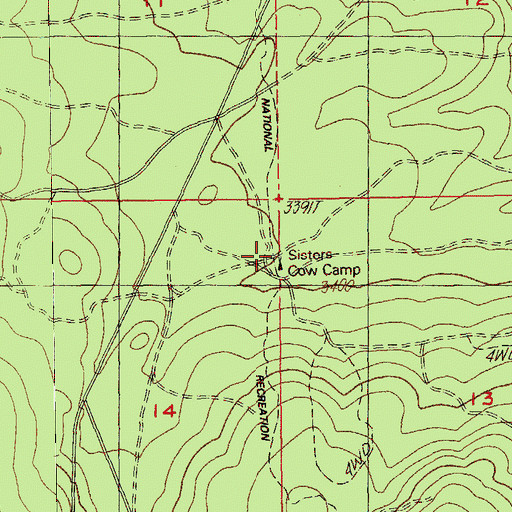 Topographic Map of Brush Draw, OR