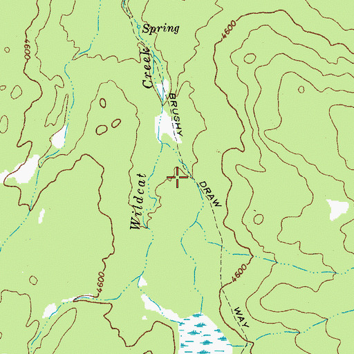 Topographic Map of Brushy Draw Way, OR