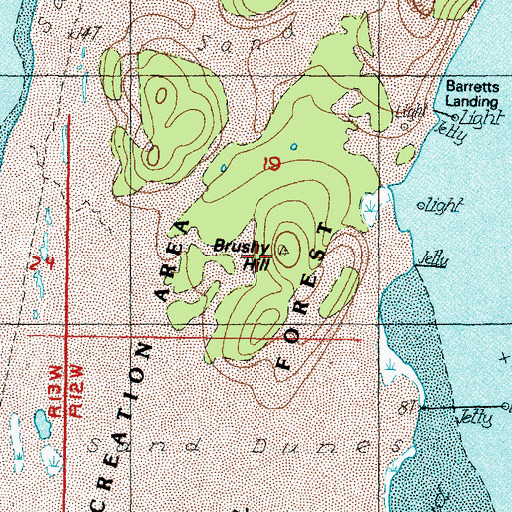 Topographic Map of Brushy Hill, OR