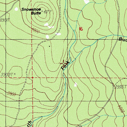 Topographic Map of Buck Basin Fork, OR