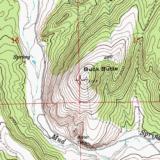 Topographic Map of Buck Butte, OR