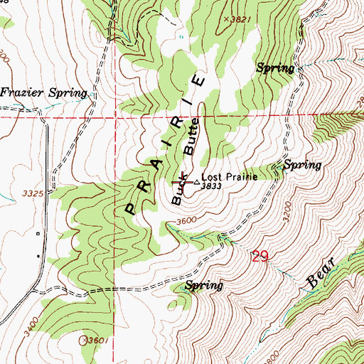 Topographic Map of Buck Butte, OR