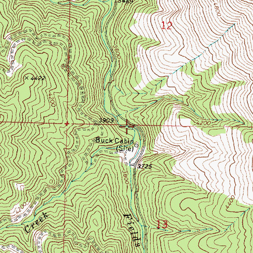 Topographic Map of Buck Cabin Creek, OR