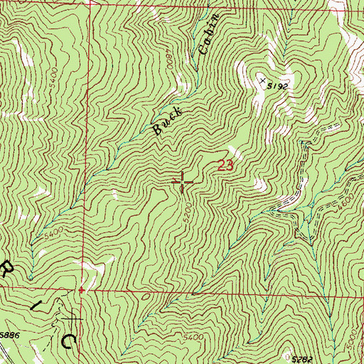 Topographic Map of Buck Cabin Trail, OR